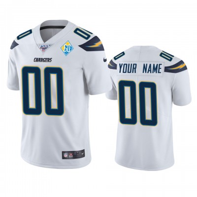Los Angeles Chargers Custom White 60th Anniversary Vapor Limited NFL Jersey